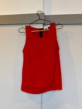 Milly Red Sleeveless Blouse Size 2 Designer Career Top